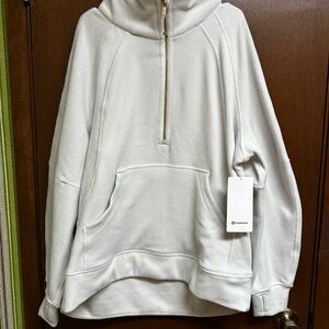 RARE Lululemon Half Zip Scuba in Bone with Gold Hardware and FLEECE
